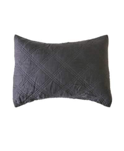 Levtex Washed Linen Quilted Sham, Standard In Charcoal