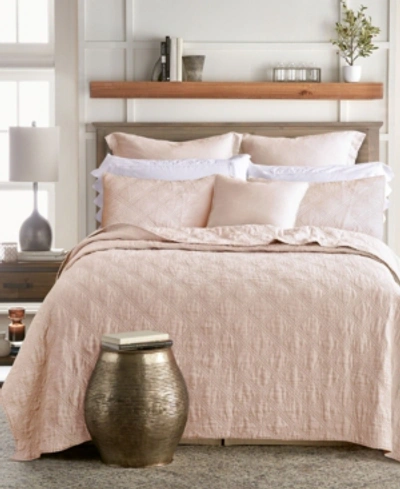 Levtex Washed Linen Relaxed Textured Quilt, King In Blush