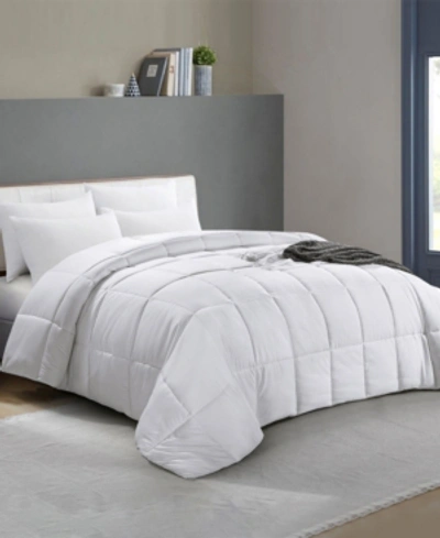 Unikome All Season Printed Stripe Down Alternative Comforter Set, Full/queen In White