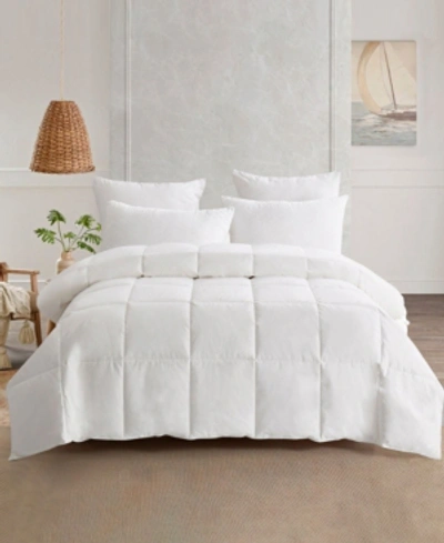 Unikome Medium Weight 360 Thread Count Extra Soft Down And Feather Fiber Comforter With Duvet Tabs, Full/que In White
