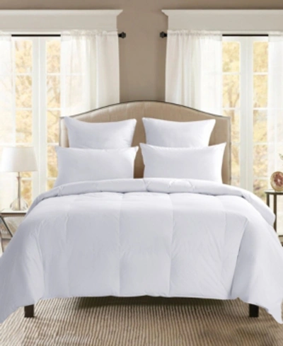 Unikome Medium Weight 360 Thread Count Super Soft Goose Down And Feather Fiber Comforter With Duvet Tabs, Fu In White