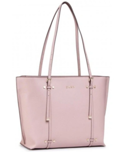 Dkny Bo Leather Crosshatched Tote In Eggshell