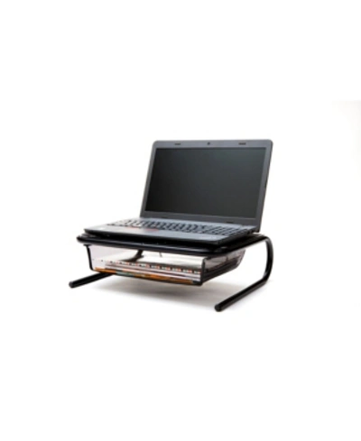 Mind Reader Monitor Stand And Desk Organizer With Storage Drawer In Black