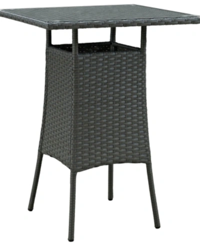 Modway Sojourn Small Outdoor Patio Bar Table In Chocolate In Brown