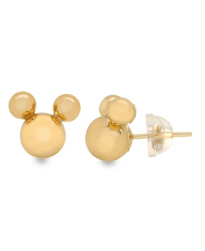 Disney Kids' Children's Mickey Mouse Stud Earrings In 14k Gold In Yellow Gold