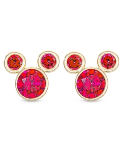 Disney Kids' Children's Cubic Zirconia Birthstone Mickey Mouse Stud Earrings In 14k Gold In January