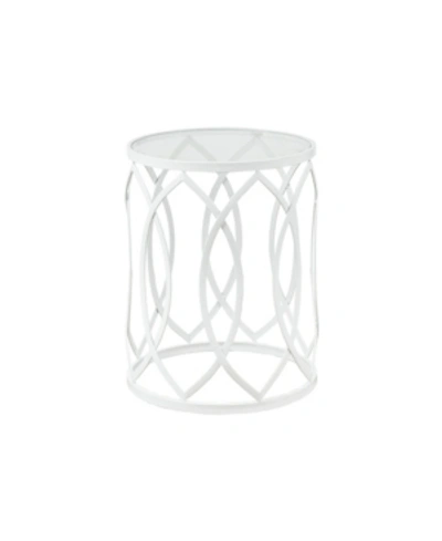 Madison Park Arlo Metal Eyelet Accent Table In White
