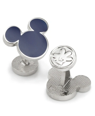 Disney Men's Mickey Mouse Silhouette Cufflinks In Blue