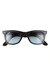 Ray Ban 'classic Wayfarer' 50mm Sunglasses In Black/ Gradient Blue