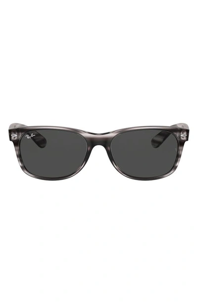 Ray Ban Iconic New Wayfarer 55mm Sunglasses In Striped Grey/ Dark Grey