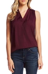 Vince Camuto Rumpled Satin Blouse In Merlot