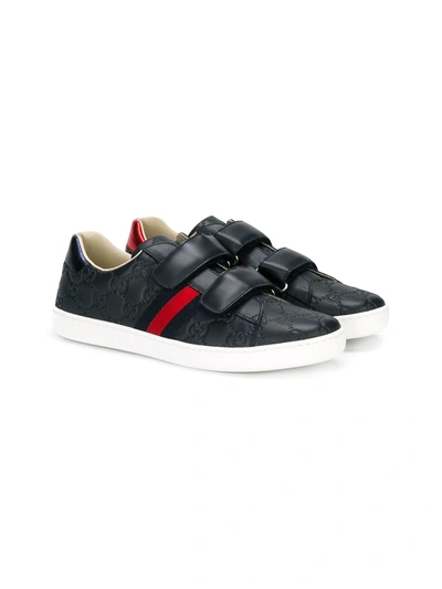 Gucci Blue Sneakers For Kids With Logo In Blue