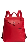 Longchamp Le Pliage Club Backpack In Red