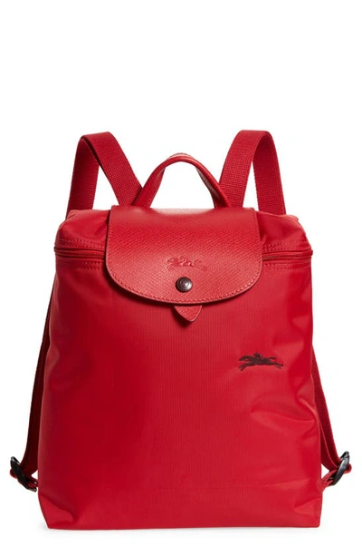Longchamp Le Pliage Club Backpack In Red