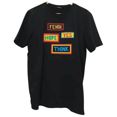 Pre-owned Fendi Black Cotton T-shirt