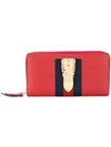 Gucci Sylvia Leather Zip Around Wallet In Red