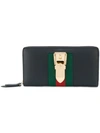 Gucci Sylvie Leather Zip Around Wallet In Black