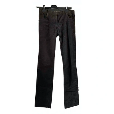Pre-owned Zadig & Voltaire Velvet Straight Pants In Anthracite