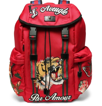 Gucci Backpack With Embroidery In Red