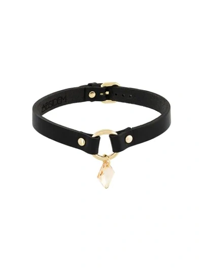 Absidem Kitten Collar Crystal Choker In Black