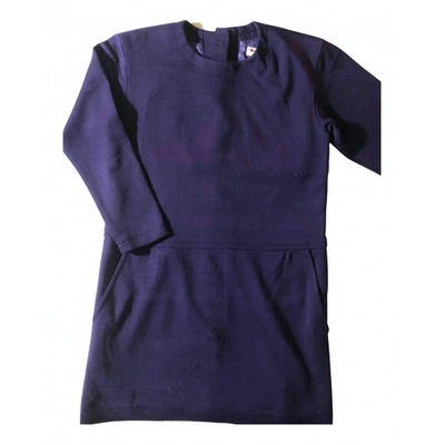 Pre-owned Saint Laurent Wool Mid-length Dress In Purple