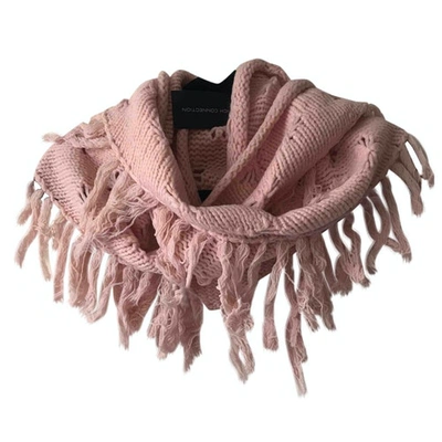 Pre-owned French Connection Wool Scarf In Pink