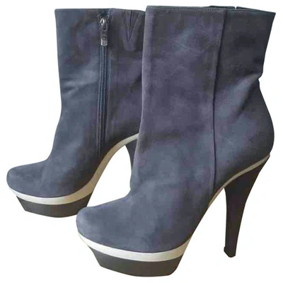 Pre-owned Barbara Bui Velvet Boots In Grey