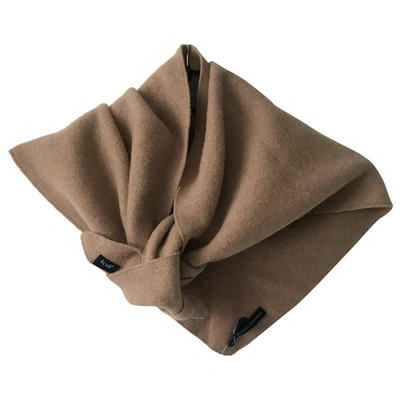 Pre-owned French Connection Wool Scarf & Pocket Square In Beige