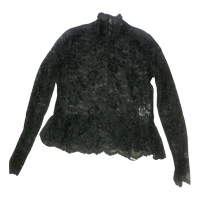 Pre-owned Ganni Black Lace  Top