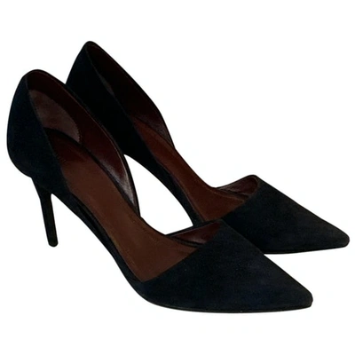 Pre-owned Celine Navy Suede Heels