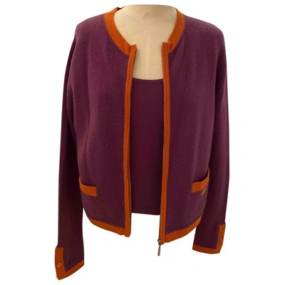 Pre-owned Chanel Cashmere Cardigan In Purple