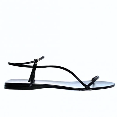 Pre-owned The Row Bare Black Leather Sandals