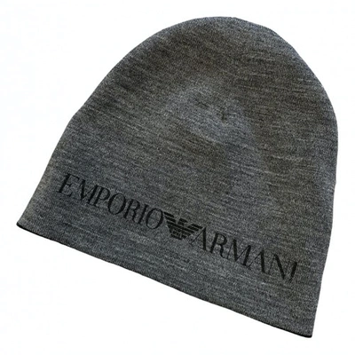 Pre-owned Emporio Armani Anthracite Wool Hat & Pull On Hat