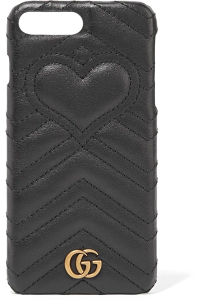Gucci Gg Marmont Quilted Leather Iphone 7 Case In Black