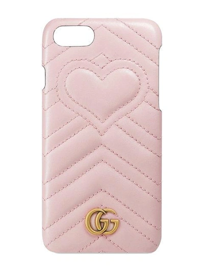 Gucci Gg Marmont Leather Iphone 7 Case In Nude