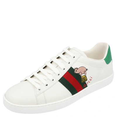 Pre-owned Gucci Ace Kitten Sneakers Size Eu 40 In White
