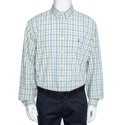 Pre-owned Polo Ralph Lauren Pale Yellow Checked Cotton Button Down Shirt 3xl