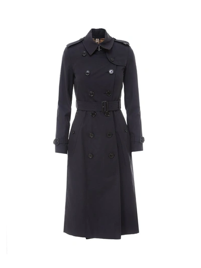 Burberry The Chelsea Heritage Trench Coat In Blue In Black