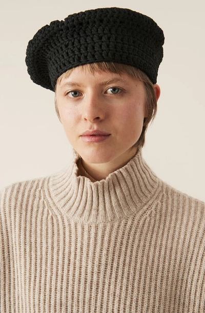 Ganni Cotton-Knit Beret Ganni Cotton-Knit Beret | eBay main image 4