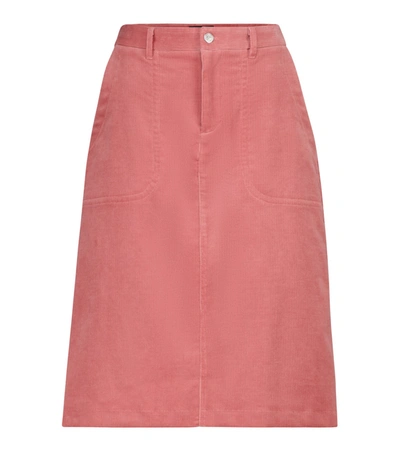 Apc Jennie Corduroy Midi Skirt In Pink