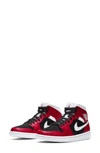 Jordan 1 Mid Sneaker In Gym Red/ White/ Black