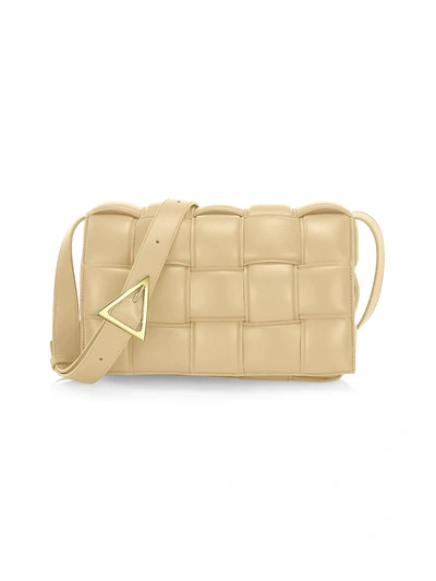 Bottega Veneta The Cassette Padded Leather Crossbody Bag In Tapioca