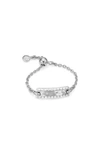 Monica Vinader Havana Bar Friendship Chain Ring In Silver/ Diamond