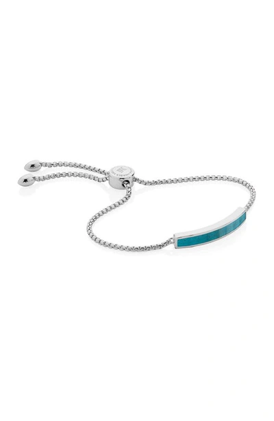 Monica Vinader Baja Skinny Friendship Bracelet In Silver/ Turquiose