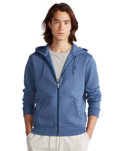 Polo Ralph Lauren Men's Double-knit Full-zip Hoodie In Derby Blue Heather/c7587