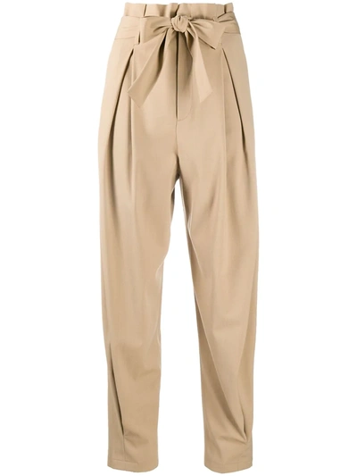 Red Valentino High-waist Tapered Trousers In Neutrals