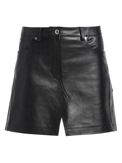 Alexander Wang Leather Apron Mini Skirt In Black