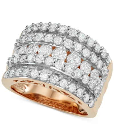 Macy's Five-row Diamond Band (3 Ct. T.w.) In 14k White, Yellow Or Rose Gold