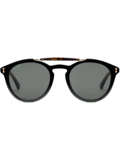 Gucci Round-frame Acetate Sunglasses In Black