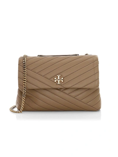 Tory Burch Women's Kira Chevron Leather Shoulder Bag In Classic Taupe